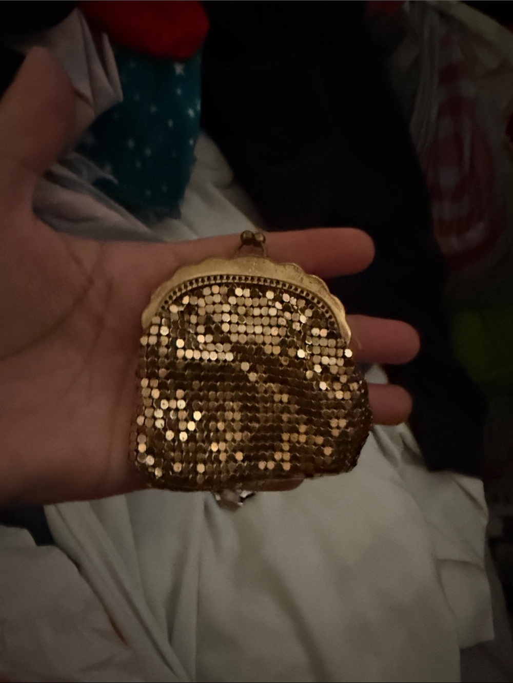 Gold Sequin Coin Purse - Women's Small